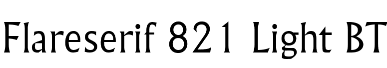 Flareserif 821 Light BT font preview