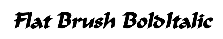 Flat Brush BoldItalic font preview