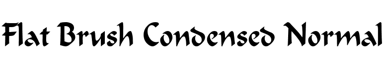 Flat Brush Condensed Normal font preview