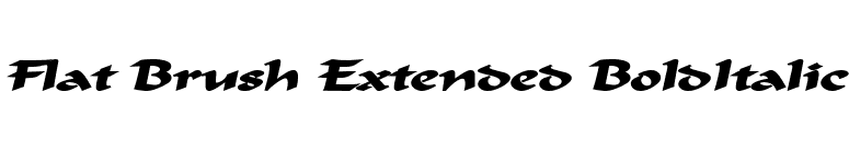 Flat Brush Extended BoldItalic font preview