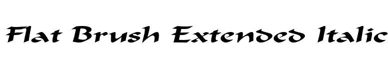 Flat Brush Extended Italic font preview