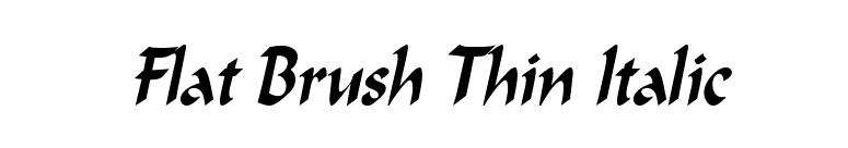 Flat Brush Thin Italic font preview