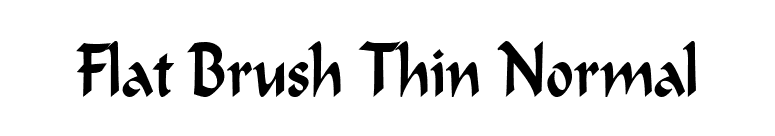 Flat Brush Thin Normal font preview