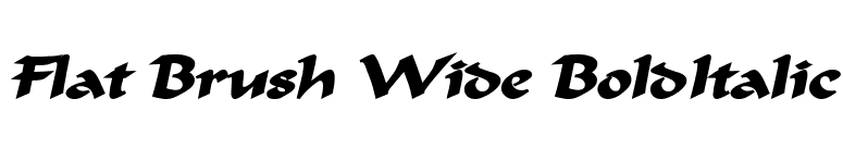 Flat Brush Wide BoldItalic font preview