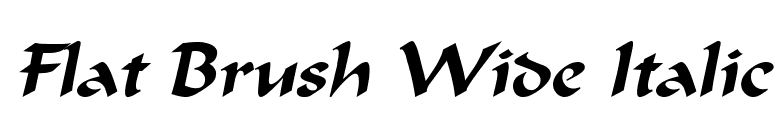 Flat Brush Wide Italic font preview