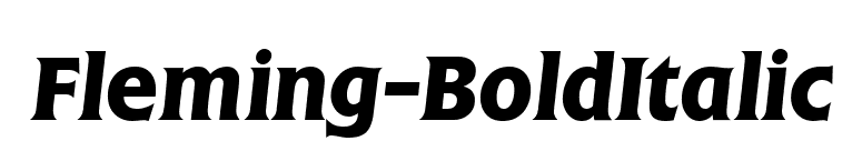 Fleming-BoldItalic font preview