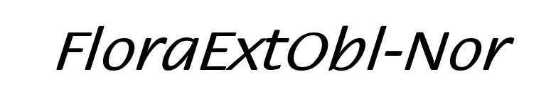 FloraExtObl-Nor font preview