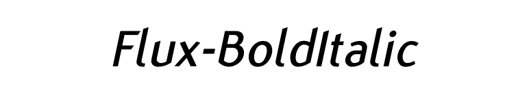Flux-BoldItalic font preview