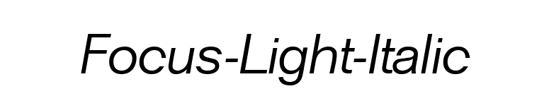 Focus-Light-Italic font preview
