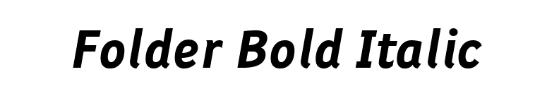 Folder Bold Italic font preview