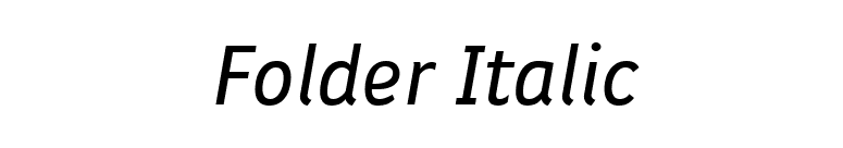 Folder Italic font preview