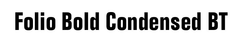 Folio Bold Condensed BT font preview