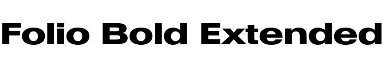 Folio Bold Extended font preview