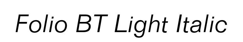 Folio BT Light Italic font preview