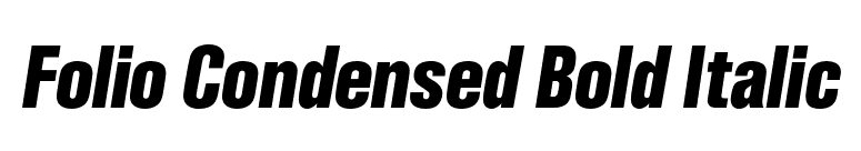 Folio Condensed Bold Italic font preview