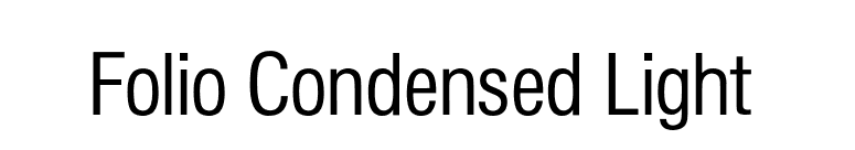 Folio Condensed Light  font preview