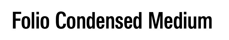 Folio Condensed Medium  font preview