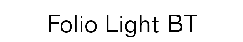 Folio Light BT font preview