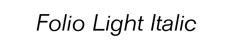 Folio Light Italic font preview