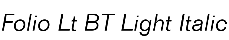 Folio Lt BT Light Italic font preview