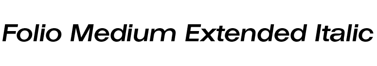 Folio Medium Extended Italic font preview