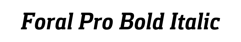 Foral Pro Bold Italic font preview