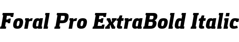 Foral Pro ExtraBold Italic font preview