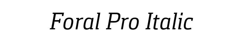 Foral Pro Italic font preview