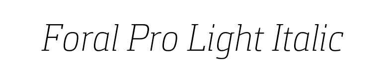 Foral Pro Light Italic font preview