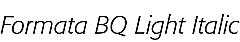 Formata BQ Light Italic font preview