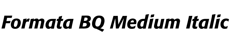 Formata BQ Medium Italic font preview