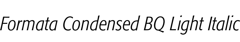 Formata Condensed BQ Light Italic font preview