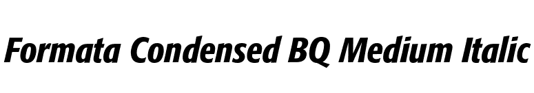 Formata Condensed BQ Medium Italic font preview