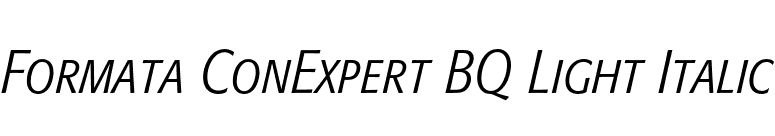 Formata ConExpert BQ Light Italic font preview
