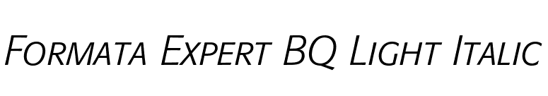 Formata Expert BQ Light Italic font preview
