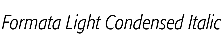 Formata Light Condensed Italic font preview