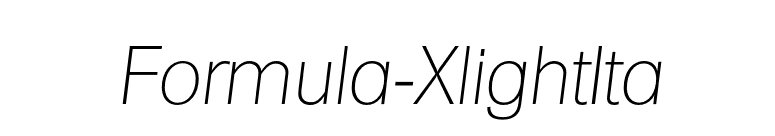 Formula-XlightIta font preview