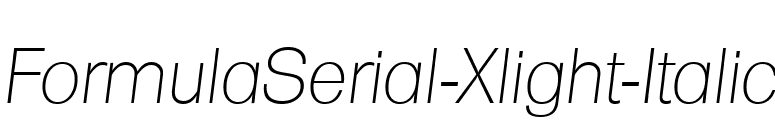 FormulaSerial-Xlight-Italic font preview
