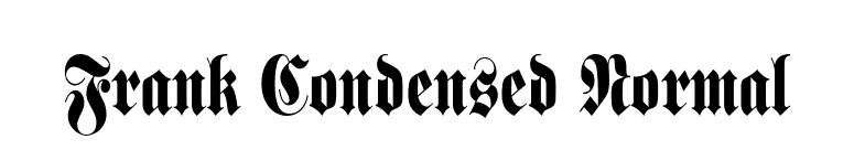 Frank Condensed Normal font preview