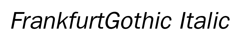 FrankfurtGothic Italic font preview