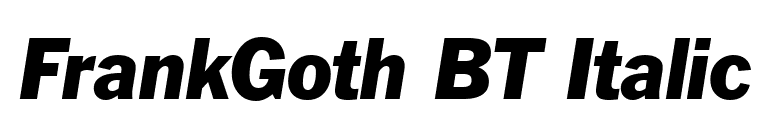 FrankGoth BT Italic font preview