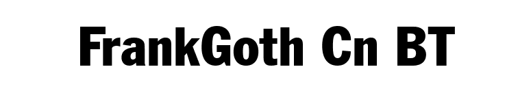 FrankGoth Cn BT font preview