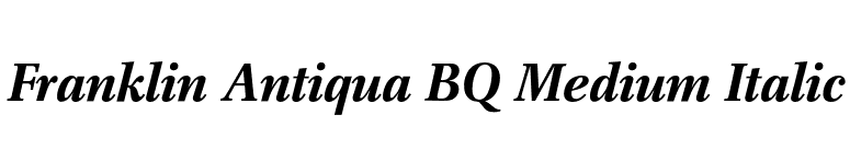 Franklin Antiqua BQ Medium Italic font preview