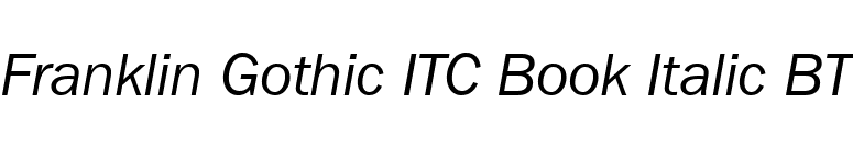 Franklin Gothic ITC Book Italic BT font preview