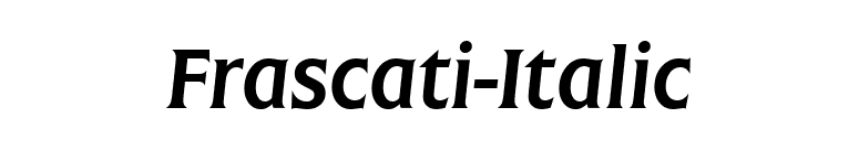 Frascati-Italic font preview