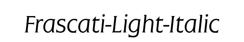 Frascati-Light-Italic font preview