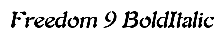Freedom 9 BoldItalic font preview