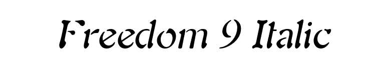 Freedom 9 Italic font preview