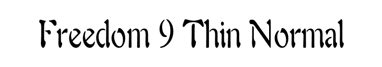 Freedom 9 Thin Normal font preview