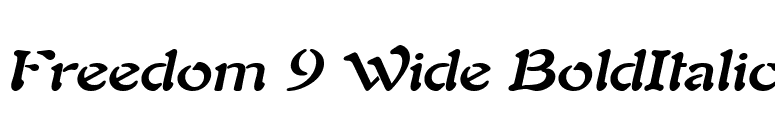 Freedom 9 Wide BoldItalic font preview